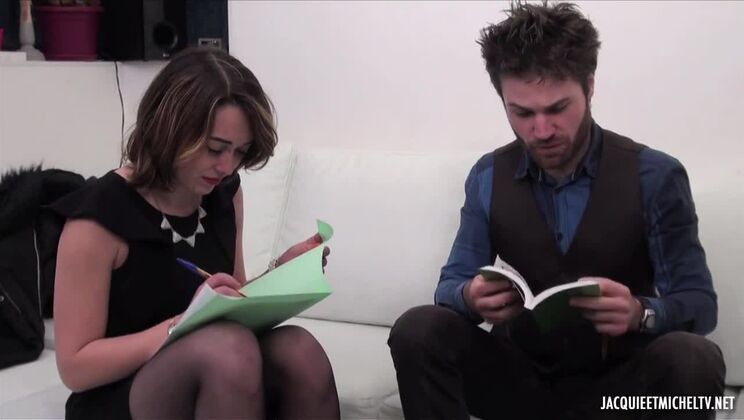 European Sophie in Stockings Takes Anal & Facial