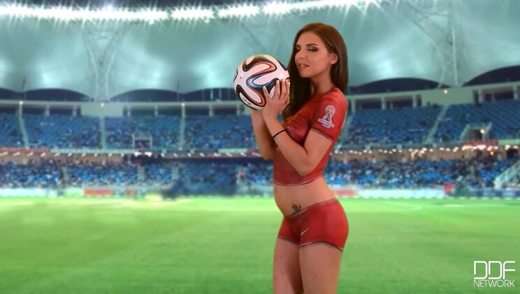 Brunette Henessy’s Russian Adventure: Tattoos & Medium Tits Action