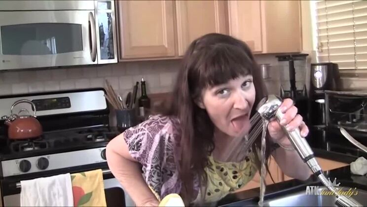 Solo Act By Mature Anna In The Kitchen