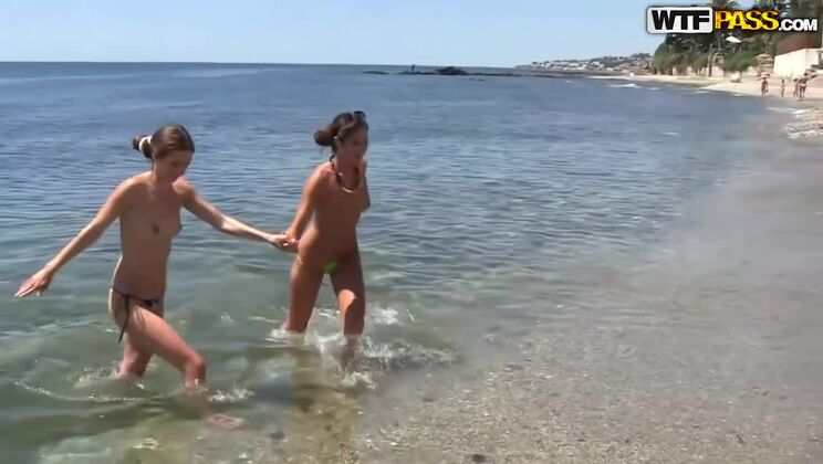 [WTFPass] - Sexy Lingerie Models Carol Vega & Friends Fuck on Sand