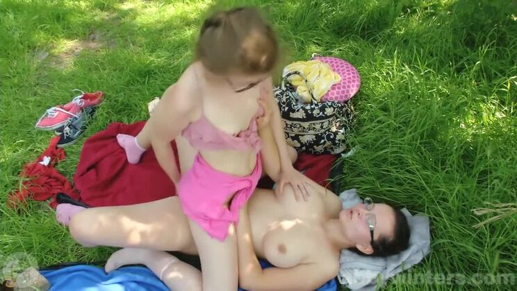 Jada & Maia Lesbian Fingering in Public
