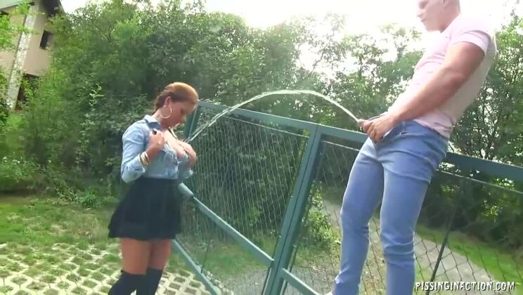 [Tainster] - Outdoor Pissing with a Brunette Bombshell - Bella Anne