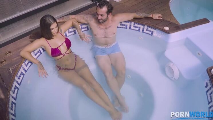 Big Tits Susy Gala Fucks Hard Poolside & Ends with Gooey Facial - Susy Gala