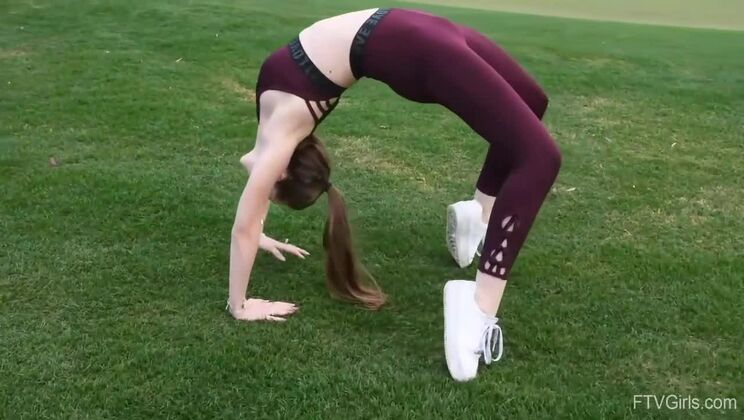 Brunette Beauty Plays Outside Day 2