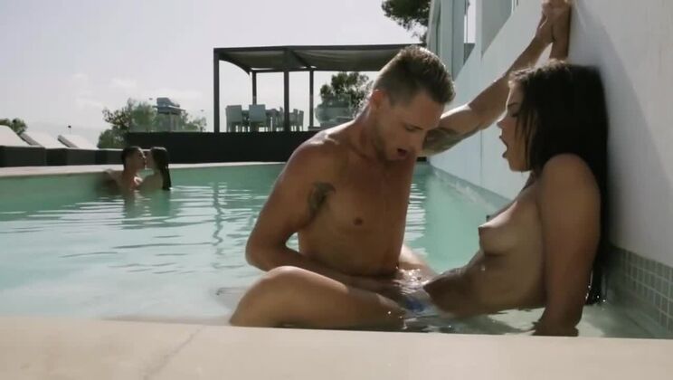 Carrie Enjoys Two Men Outdoors