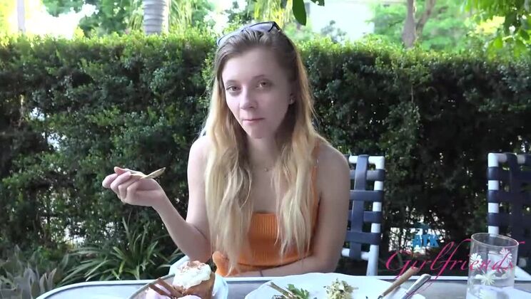 Dinner & Sex with Riley Star - Small Tits & Footjob