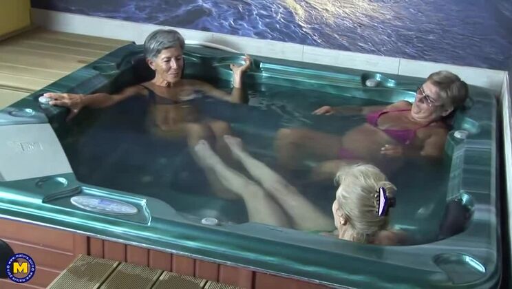 Yolina, Branka, and Deisi in Mature Sauna Shower