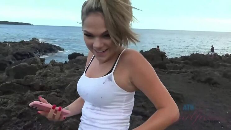 [ATKGirlfriends] - Hawaii Trip Turns into Fingering Session with Athena