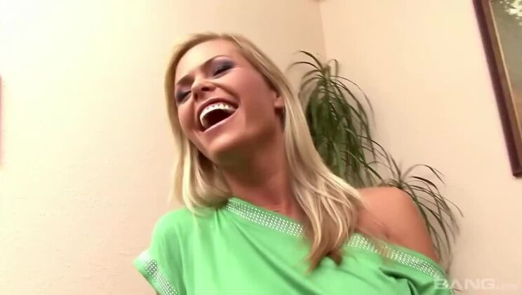 Solo Masturbation by a Blonde with White Vibrator