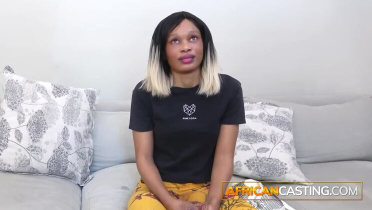 [AfricanCasting] - Ebony Babe Giuliana Gets Facial from Big Cock