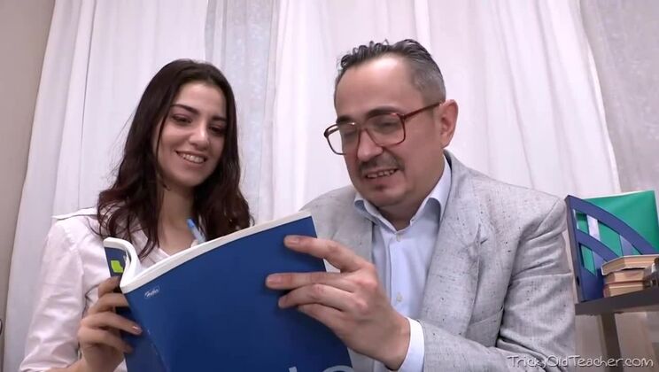 [TrickyOldTeacher] - Young Russian Brunette Gets Creampied by Teacher - Sofi Smile