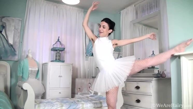 Solo Act: Luna O, a Brunette Ballerina, Strips Naked