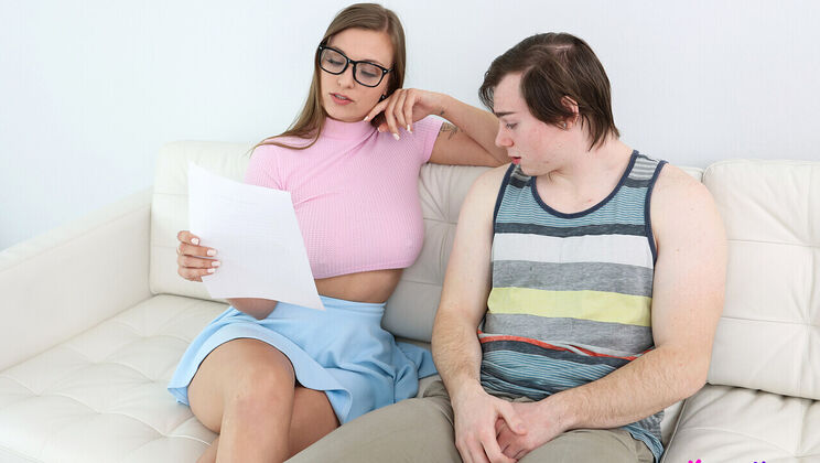 [YoungerMommy] - Stepfamily Fuck: Tattooed MILF Kenzie Love in Glasses - Kenzie Love