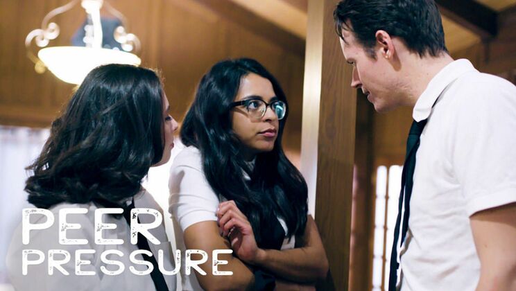 [PureTaboo] - Peer Pressure Results in Wild Threesome - Casey Calvert - Justin Hunt - Vienna Black