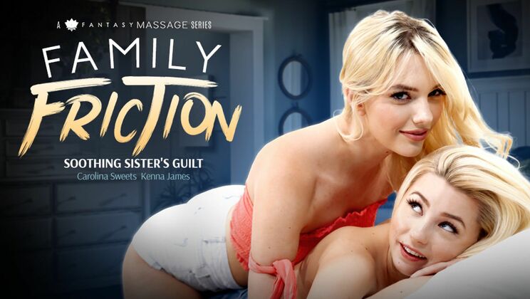 [AllGirlMassage] - Lesbian Stepsisters Share a Massage - Carolina Sweets - Kenna James