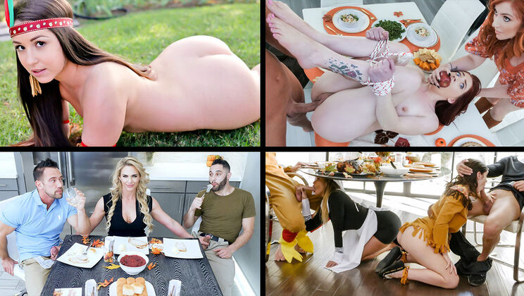 [TeamSkeetSelects] - Thanksgiving Porn Star Compilation - Brooklyn Chase - Lauren Phillips - Rosalyn Sphinx - Aria Carson
