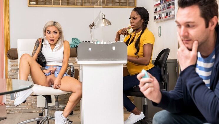 [Brazzers] - Lesbian Salon Fun Begins With A Sneaky Vibrator