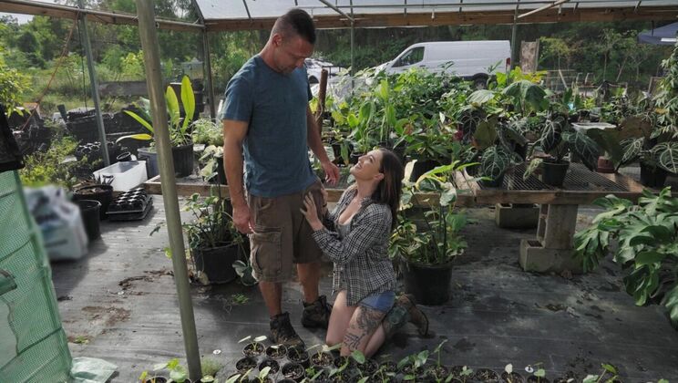 Spooning in the Greenhouse with a Brunette