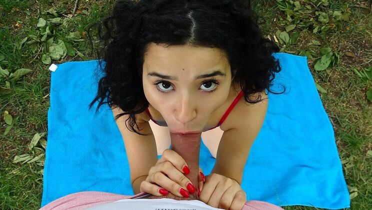 POV Outdoor Fucking with Tight Spanish Pussy