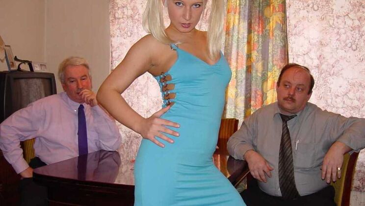 [Oldje] - Gina And Two Guys In Threesome Sex