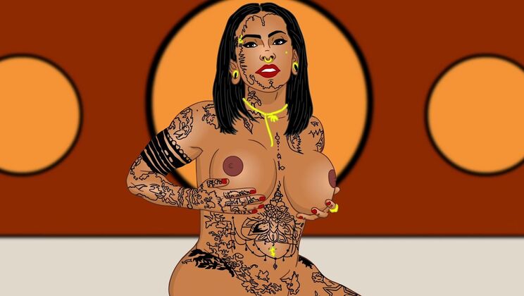 Tattooed Shemale Blowjob Cumshot