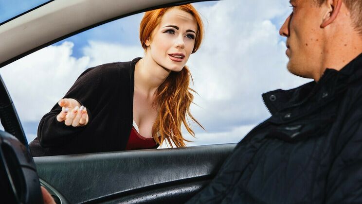 [StrandedTeens] - Redhead Ella Hughes Deepthroats Cock - Ella Hughes