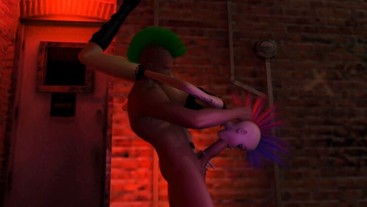 [AdultTimeAnimation] - Outdoor Big Cock Sucking - SentiMetal Tattooed Girl Animation - Kira Noir - Whitney Wright - April Oneil - Woody All-In