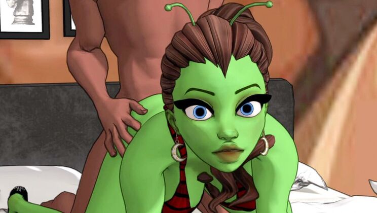 [AdultTimeAnimation] - Black Brunette Gets Big Cock in Animation - Kira Noir - April Oneil - Wolf Hudson - Serene Siren