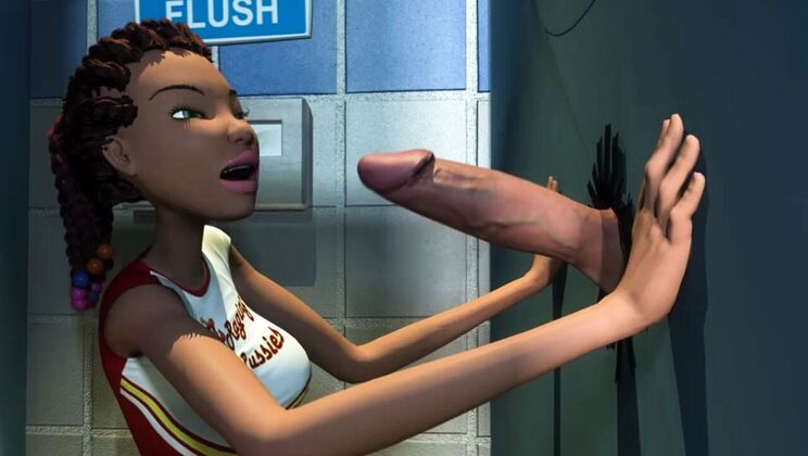 Deepthroat and Facial in Glory Hole Animation