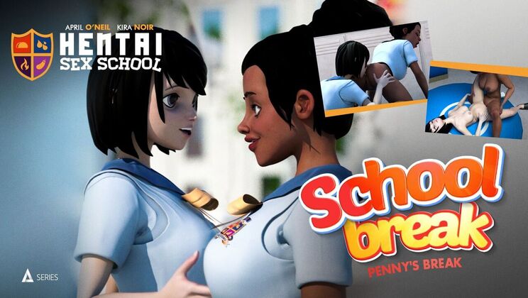 [AdultTimeAnimation] - Kira Noir and April Oneil Lesbian Sex in School - Kira Noir - April Oneil