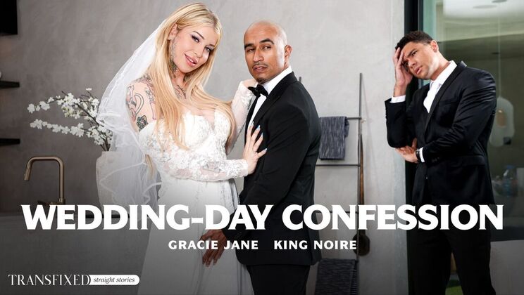 [Transfixed] - Blonde Shemale's Wedding Day Masturbation - King Noire - Gracie Jane