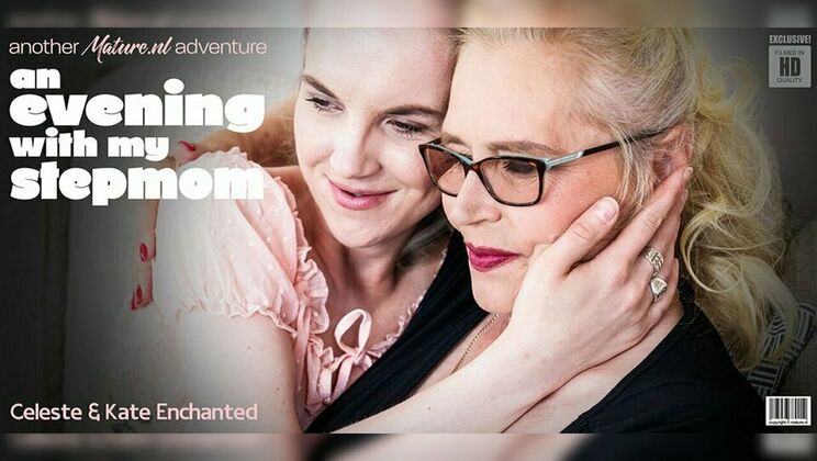 [Mature.nl] - Blonde MILF Celeste Gives Lesbian Action to Teen Kate