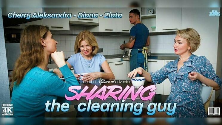 [Mature.nl] - Blondes and brunettes with shaved pussies suck him dry