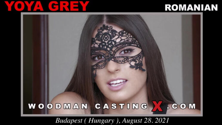 Brunette Yoya Grey Strips Down Completely