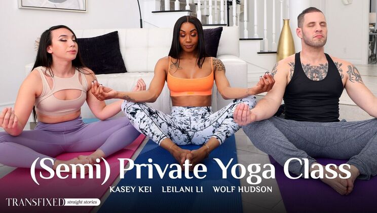 [Transfixed] - Ebony Shemale Fucks Asian in Yoga
