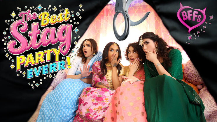 [BFFs] - Indian Bachelorette Party: A Night of Deepthroat, Blowjob, and Spanking - Naudi Nala - Nina White - Satine Summers - Jason Sarcinelli - Nikki Slick