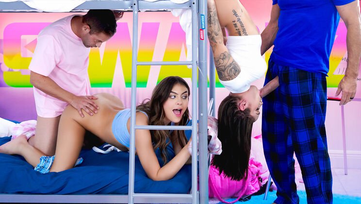 [DaughterSwap] - Old and Young College Girls in Thong Action