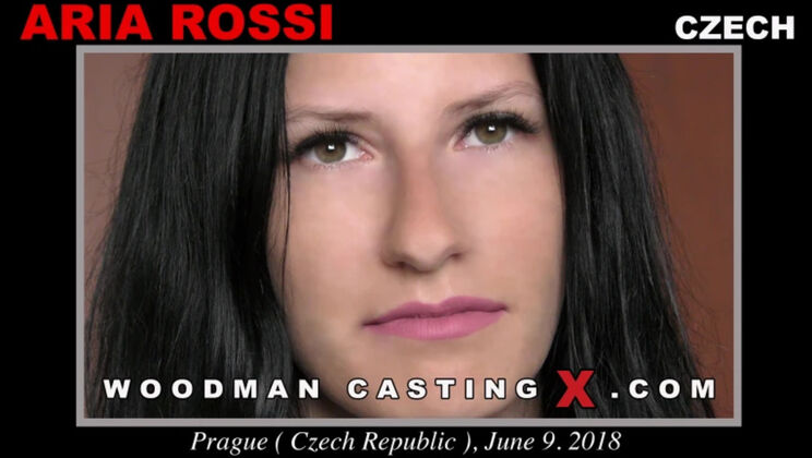 [WoodmanCasting] - Aria Rossi Blowjob & DP - Skinny Brunette Takes It All - Aria Rossi