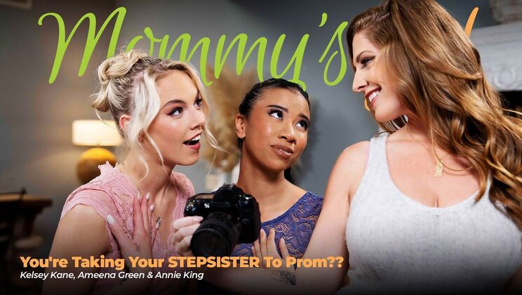 [Girlsway] - From Prom to Pussy Licking: Stepsister and Stepmom's Night - Ameena Green - Kelsey Kane - Annie King