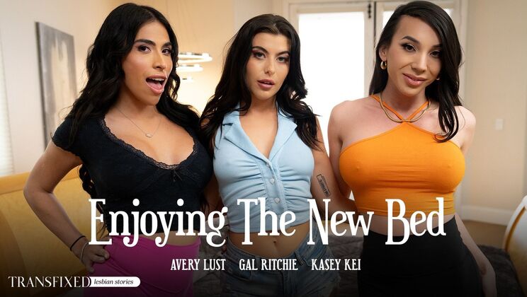 [Transfixed] - Big Cock Delights Brunette and Shemale - Kasey Kei - Gal Ritchie - Avery Lust
