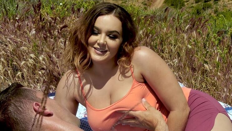 Busty Natasha Nice with Large Areolas Oral