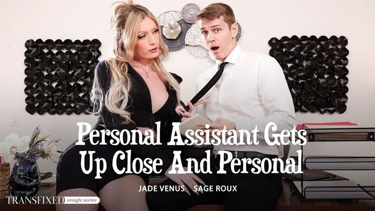 [Transfixed] - Office Doggystyle with Shemale - Jade Venus - Sage Roux
