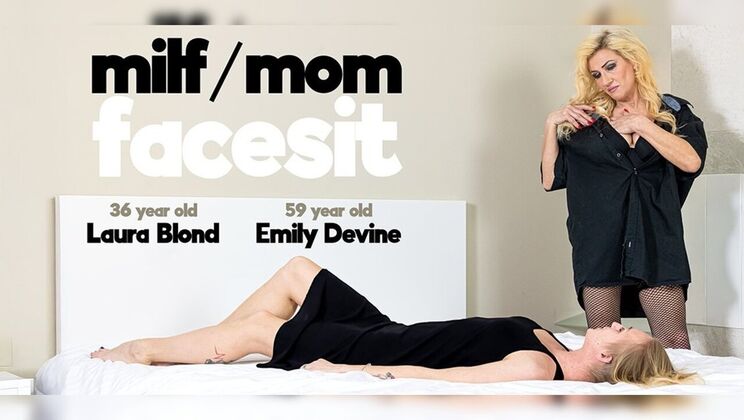 [Mature.nl] - Blonde mature mom and sexy MILF in hot lesbian facesitting video - Emily Devine - Laura Blond