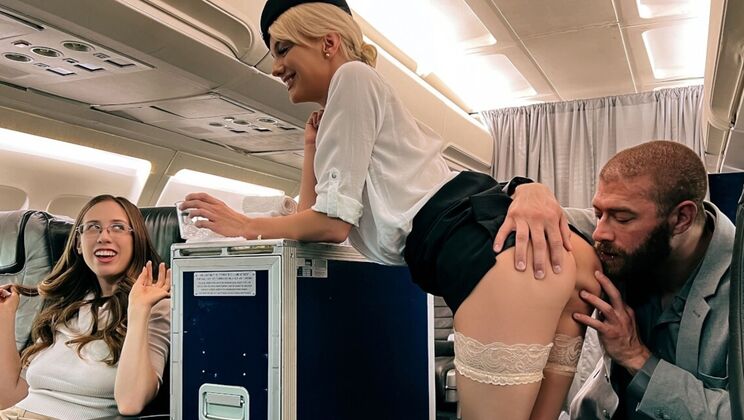 Uniformed Blonde Gets Ass Licked Then Fucked in Stockings