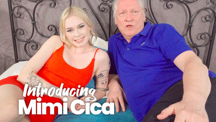 [OldHans] - Tattooed Blonde Babe 18+ Mimi Cica Casting With Older Man - Mimi Cica - Old Hans