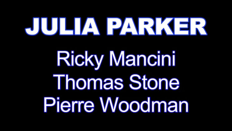 Julia Parker spanked and stretched by two cocks in anal DP